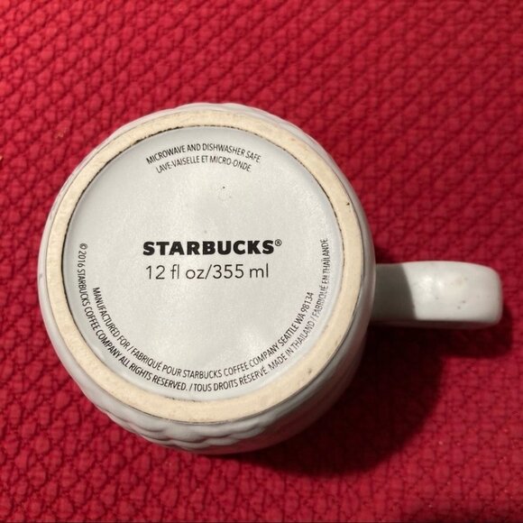 STARBUCKS 2016 Gray Coffee Cup 12 oz Embossed Mermaid Siren Tail Anniversary Mug - Picture 5 of 7
